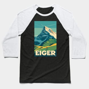 A Vintage Travel Art of Eiger - Switzerland Baseball T-Shirt